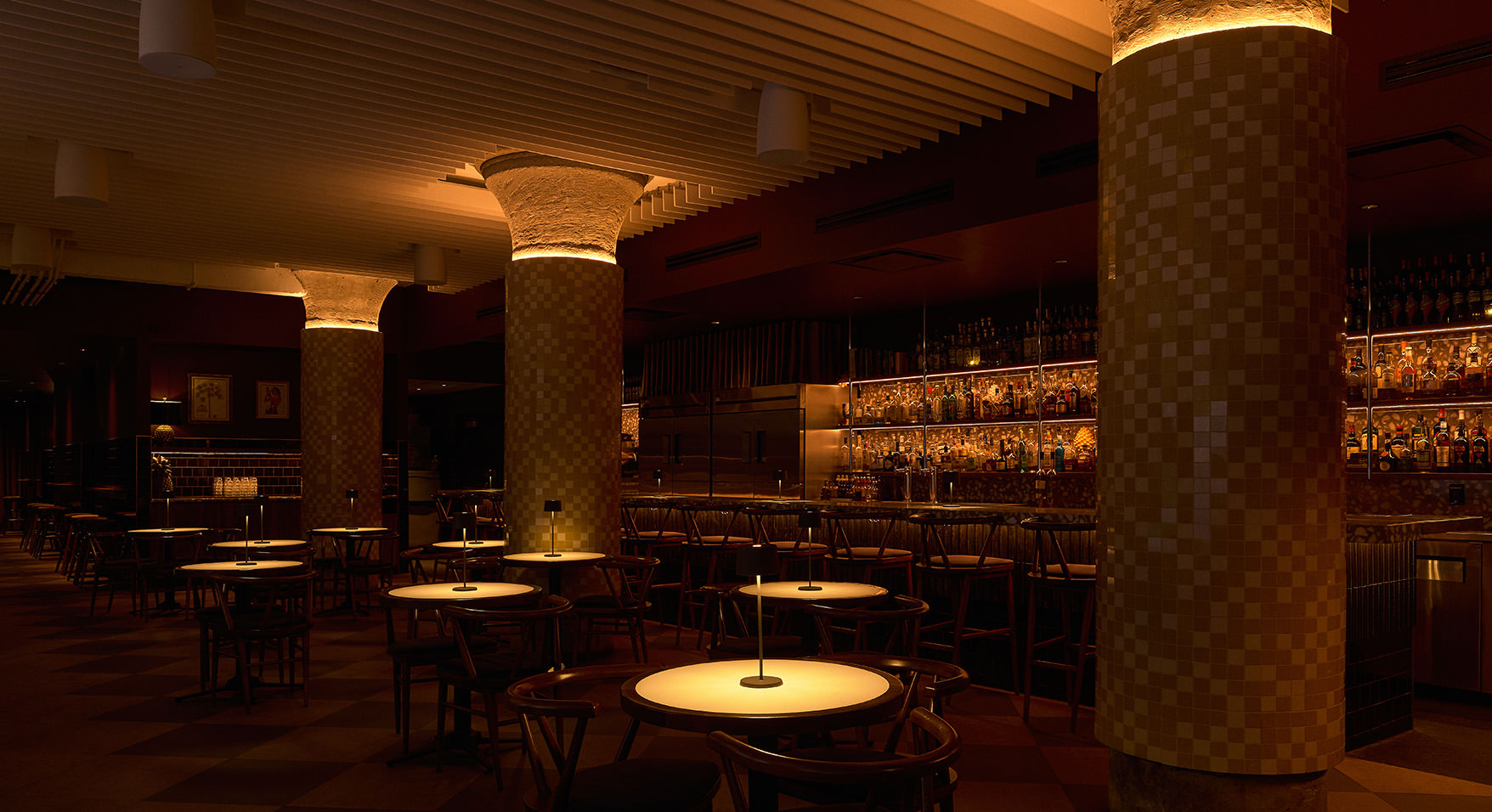 Elegant private event room at Bar Le Mal Nécessaire, ideal for corporate events and special celebrations in downtown Montreal
