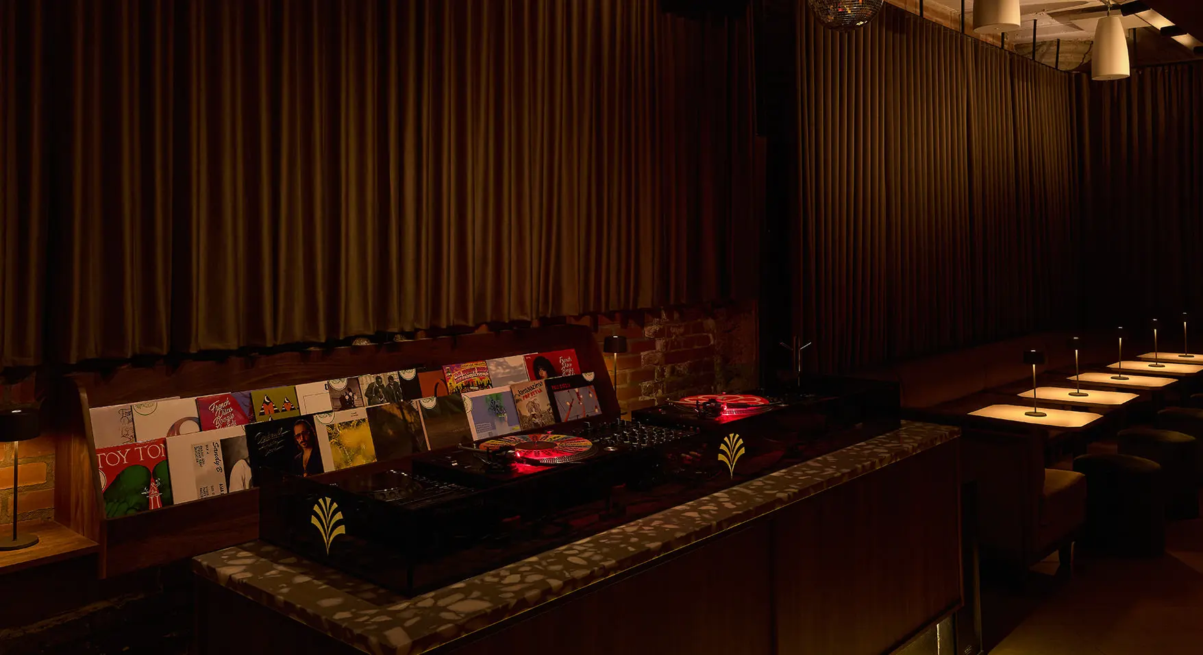 Professional DJ setup at Bar Le Mal Nécessaire for live music events, supporting local Montreal artists